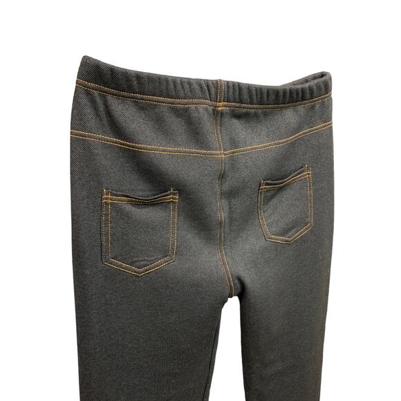 XL Ming Hui Women's New Fleece Lined Denim Look Leggings Jeggings - Picture 8 of 9